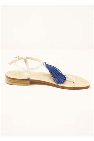 White sandals with blue tassels Da Costanzo | NAPPINENEWBIANCOBLU